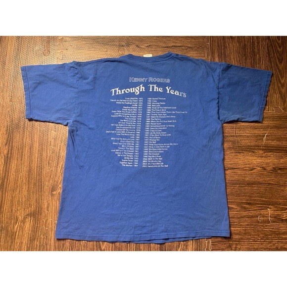 Kenny Rogers Through the Years T Shirt Blue Tee T-Shirt Large XL Country Music - Picture 6 of 10